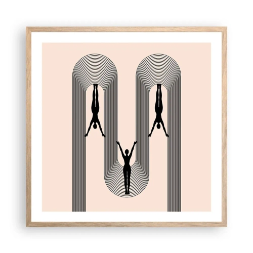 Affiche dans un chêne clair - Poster - Les jambes en l’air - 60x60 cm