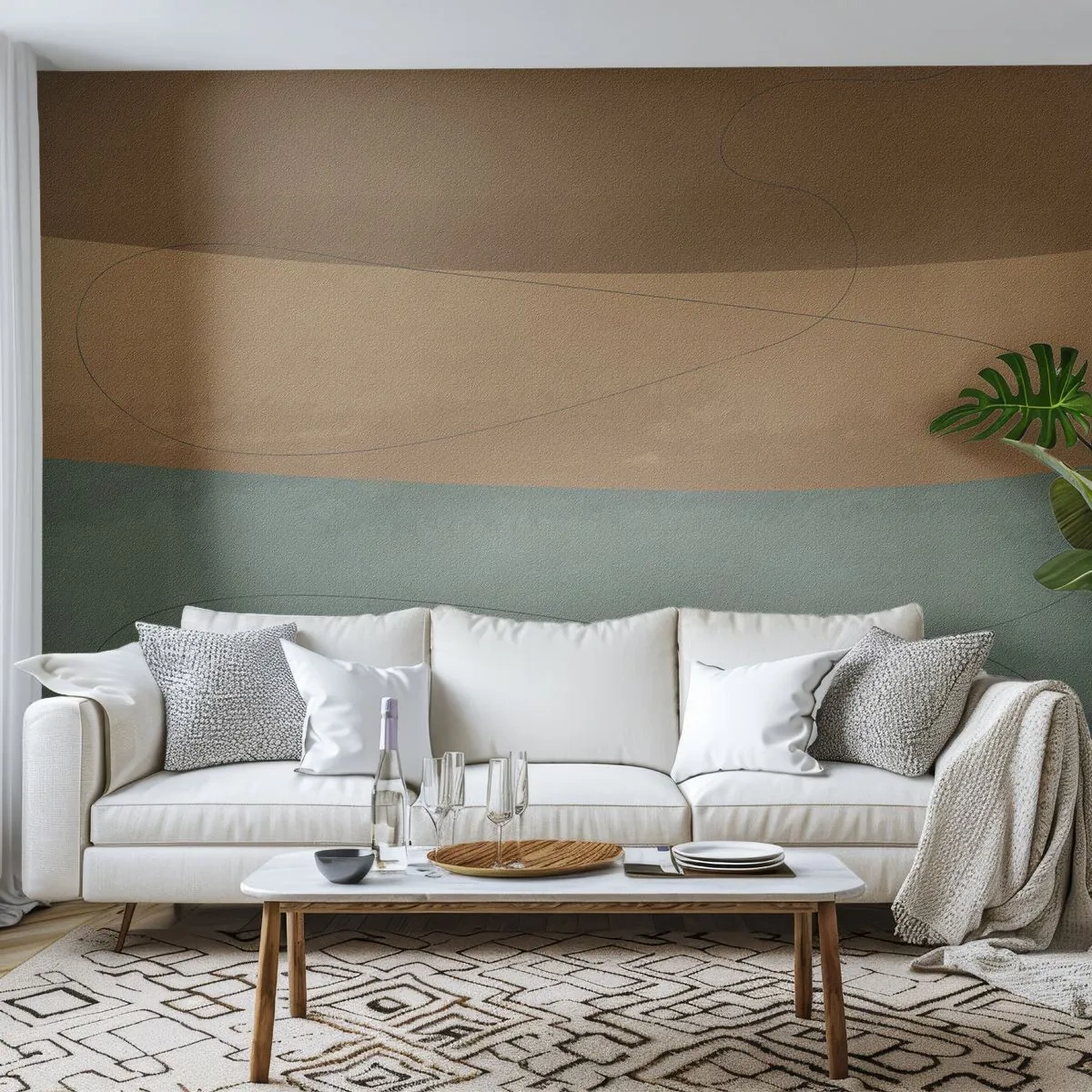 Papier Peint Autocollant Deluxe Sticker - Composition horizontale - Abstraction, Morceau, Art moderne - 250x175 cm