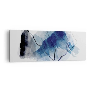 Impression sur toile - Image sur toile - Formes abstraites dans des tons de bleu avec des lignes délicates - 140x50cm - Montagne de glace - Décoration murale moderne pour le salon et la chambre ARTTOR