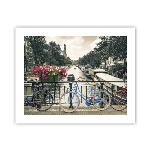 Affiche - Poster - Couleurs de rue d'Amsterdam - 50x40 cm