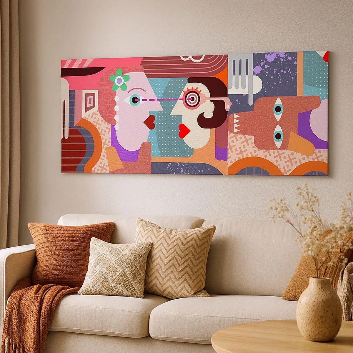 Impression sur toile - Image sur toile - Les yeux dans les yeux - 100x40 cm