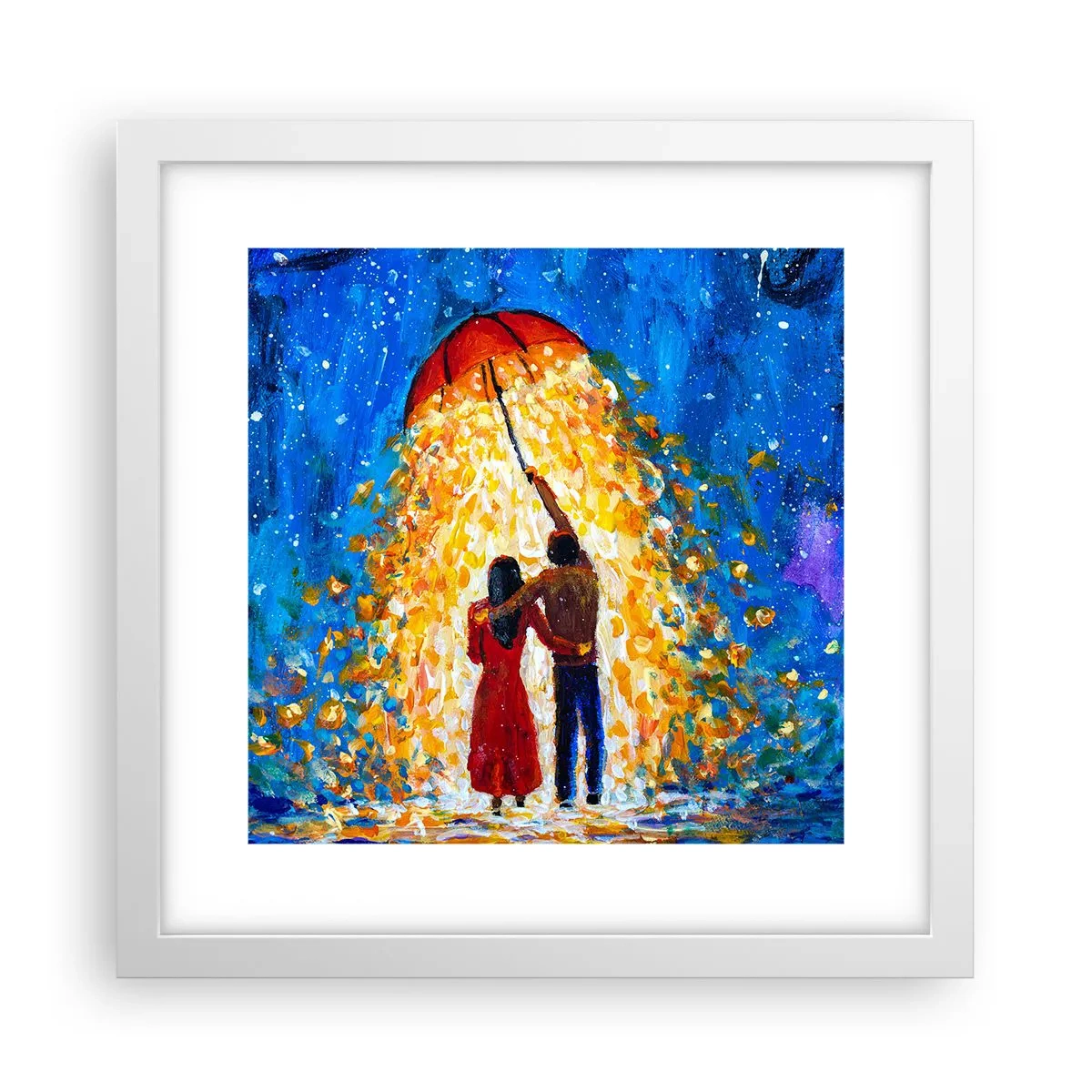 Affiche dans un cadre blanc - Poster - La magie d'une soirée pluvieuse ? - 30x30 cm