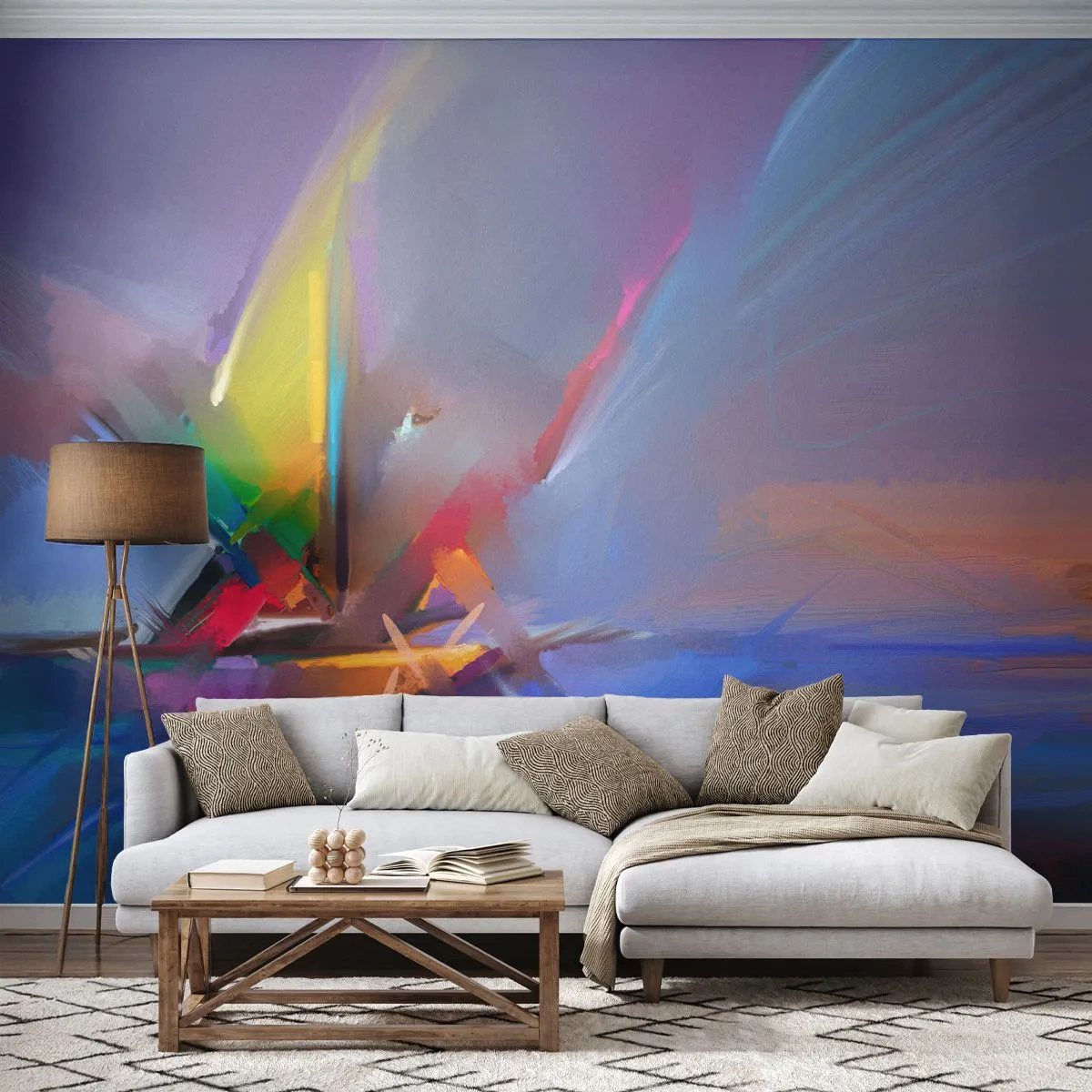 Papier Peint Photo Premium Sand - Hélices comme un oiseau - Abstraction, Morceau, Voilier - 250x175 cm