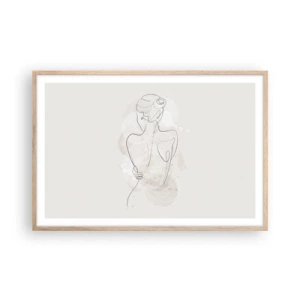 Affiche dans un chêne clair - Poster - Comme un instrument sensible - 91x61 cm