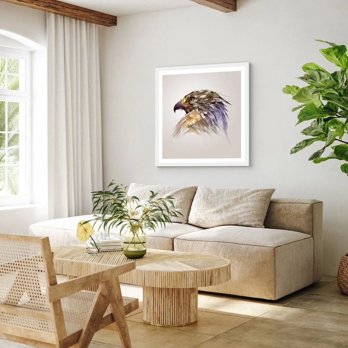 Affiche dans un cadre blanc - Poster - Portrait d'un guerrier - 50x50 cm