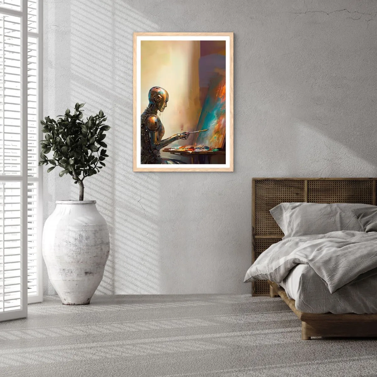 Affiche dans un chêne clair - Poster - L'art du futur - 50x70 cm