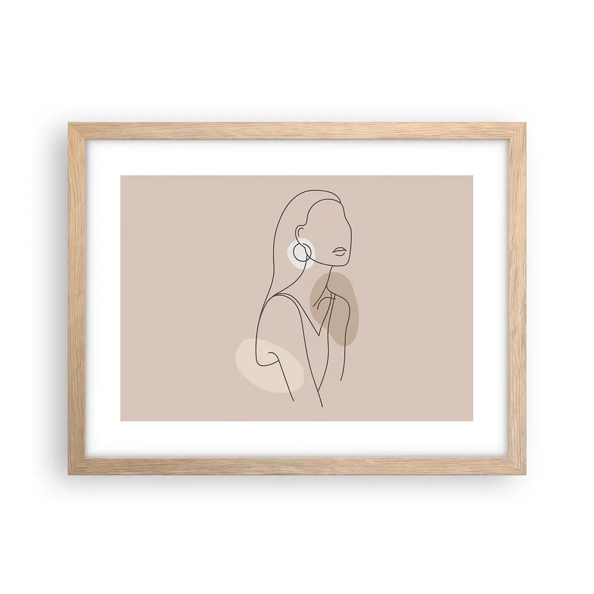 Affiche dans un chêne clair - Poster - Icone féminin - 40x30 cm