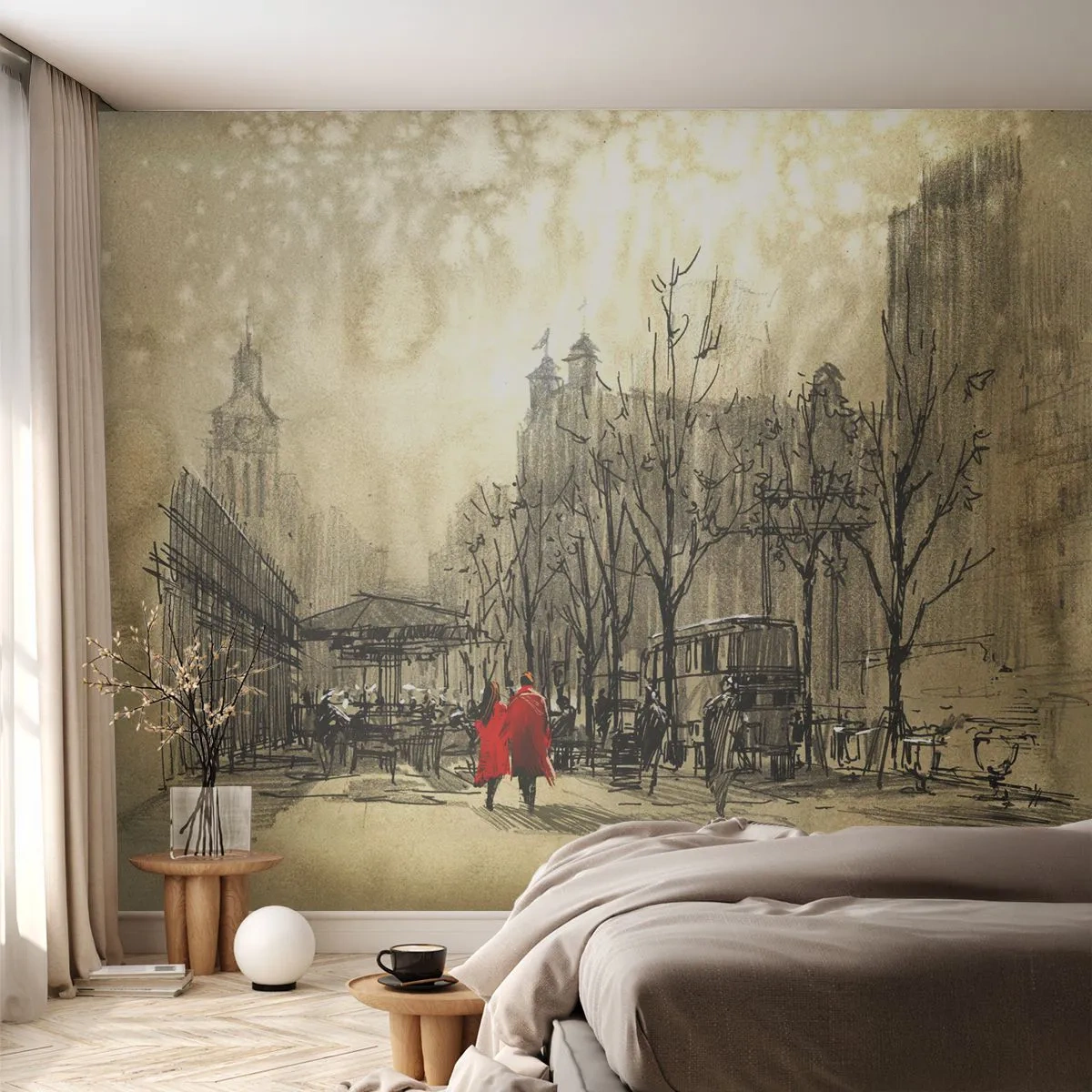 Papier Peint Photo Standard Eco - Rendez-vous dans le brouillard de Londres - Ville, Londres, Architecture - 350x256 cm