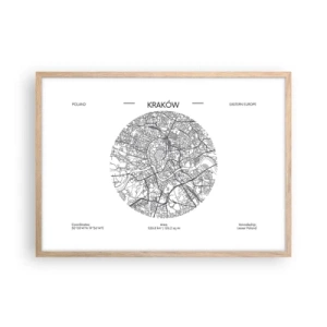 Affiche dans un chêne clair - Poster - Anatomie de Cracovie - 70x50 cm