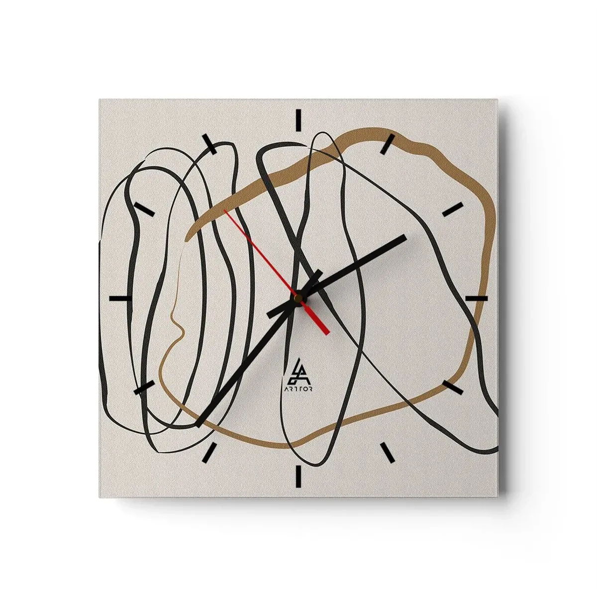 Horloge murale - Pendule murale - Composition – danse en boucle - 40x40 cm