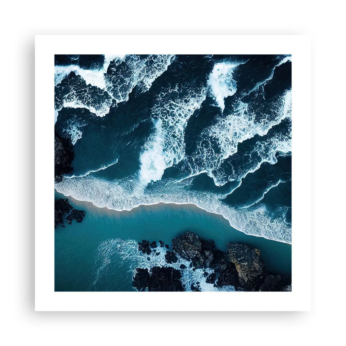 Affiche - Poster - Enveloppé par les vagues - 50x50 cm
