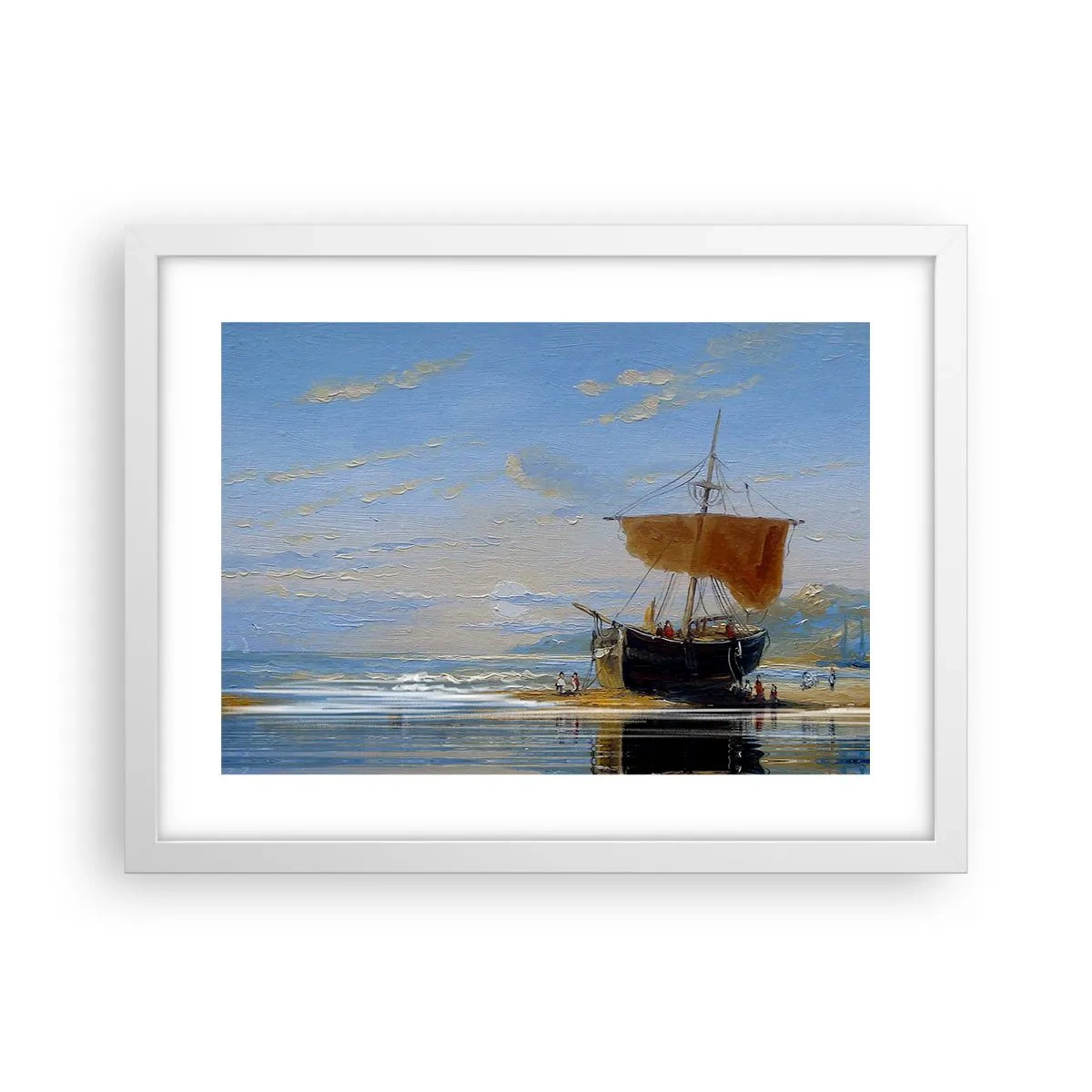 Affiche dans un cadre blanc - Poster - Eau, terre, air - 40x30 cm