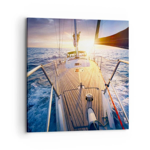 Impression sur toile - Image sur toile - Courir sur les vagues - 70x70 cm