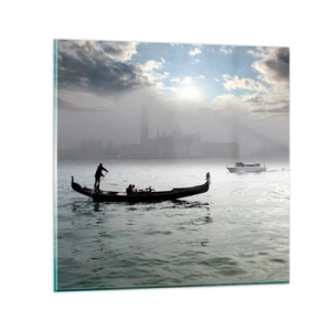 Impression sur verre - Image sur verre - Une ville fabuleuse faite d'eau et de brouillard - 30x30 cm