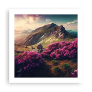 Affiche - Poster - L'été à la montagne - 50x50 cm