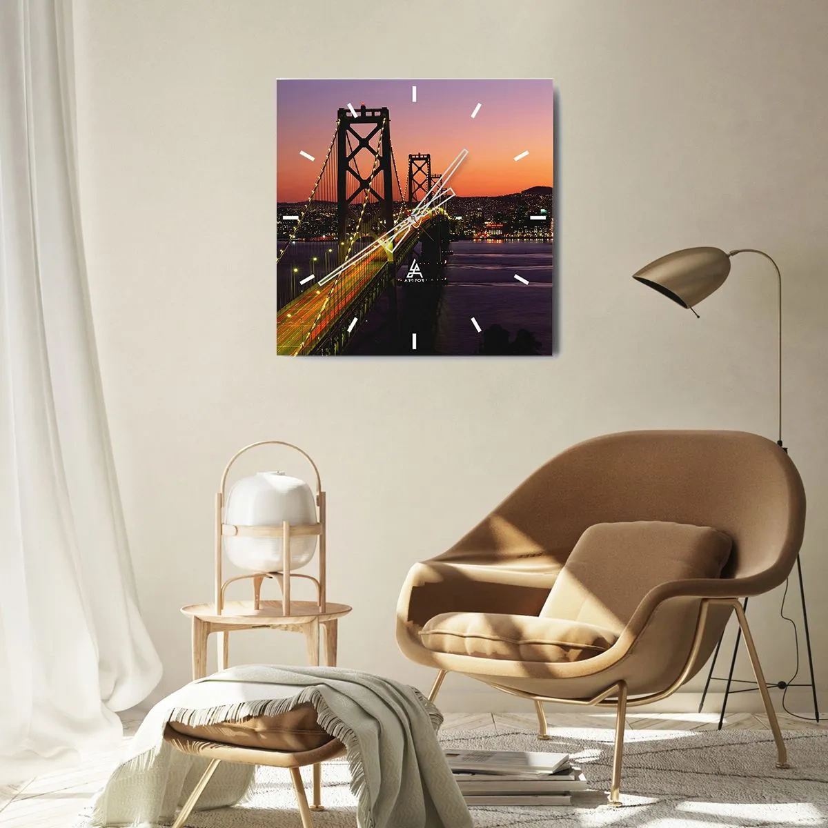 Horloge murale - Pendule murale - Soirée violette - 40x40 cm