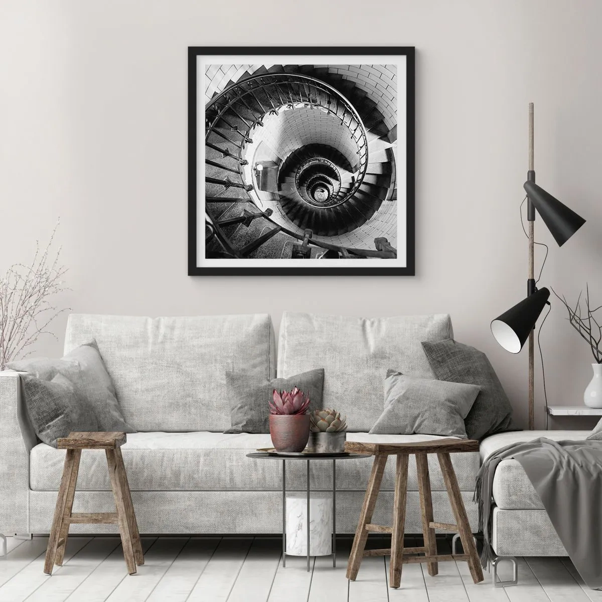 Affiche dans un cadre noir - Poster - De plus en plus haut - 30x30 cm