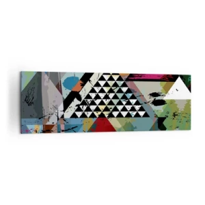 Impression sur toile - Image sur toile - Une composition abstraite de formes géométriques et de couleurs. - 160x50cm - Comme c'est facile - Décoration murale moderne pour le salon et la chambre ARTTOR