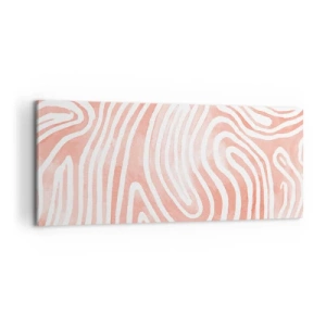 Impression sur toile - Image sur toile - Motif abstrait dans les tons de rose et de blanc - 120x50cm - Dans le labyrinthe de corail - Décoration murale moderne pour le salon et la chambre ARTTOR