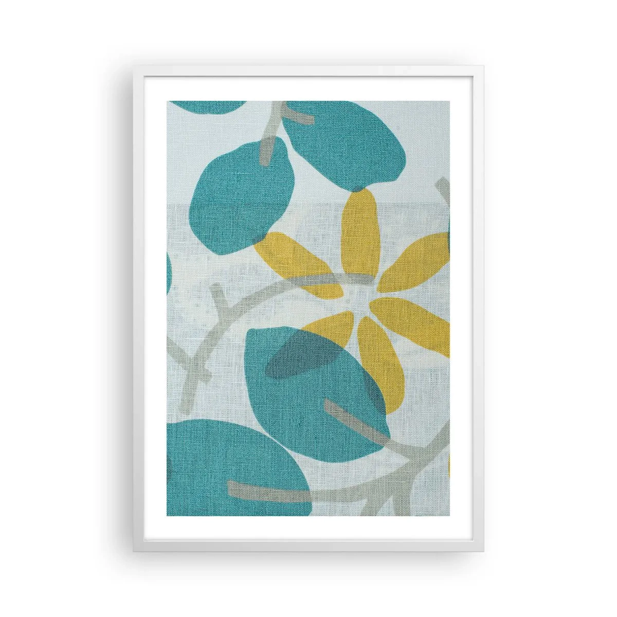 Affiche dans un cadre blanc - Poster - Wśród lazurowych liści - 50x70 cm