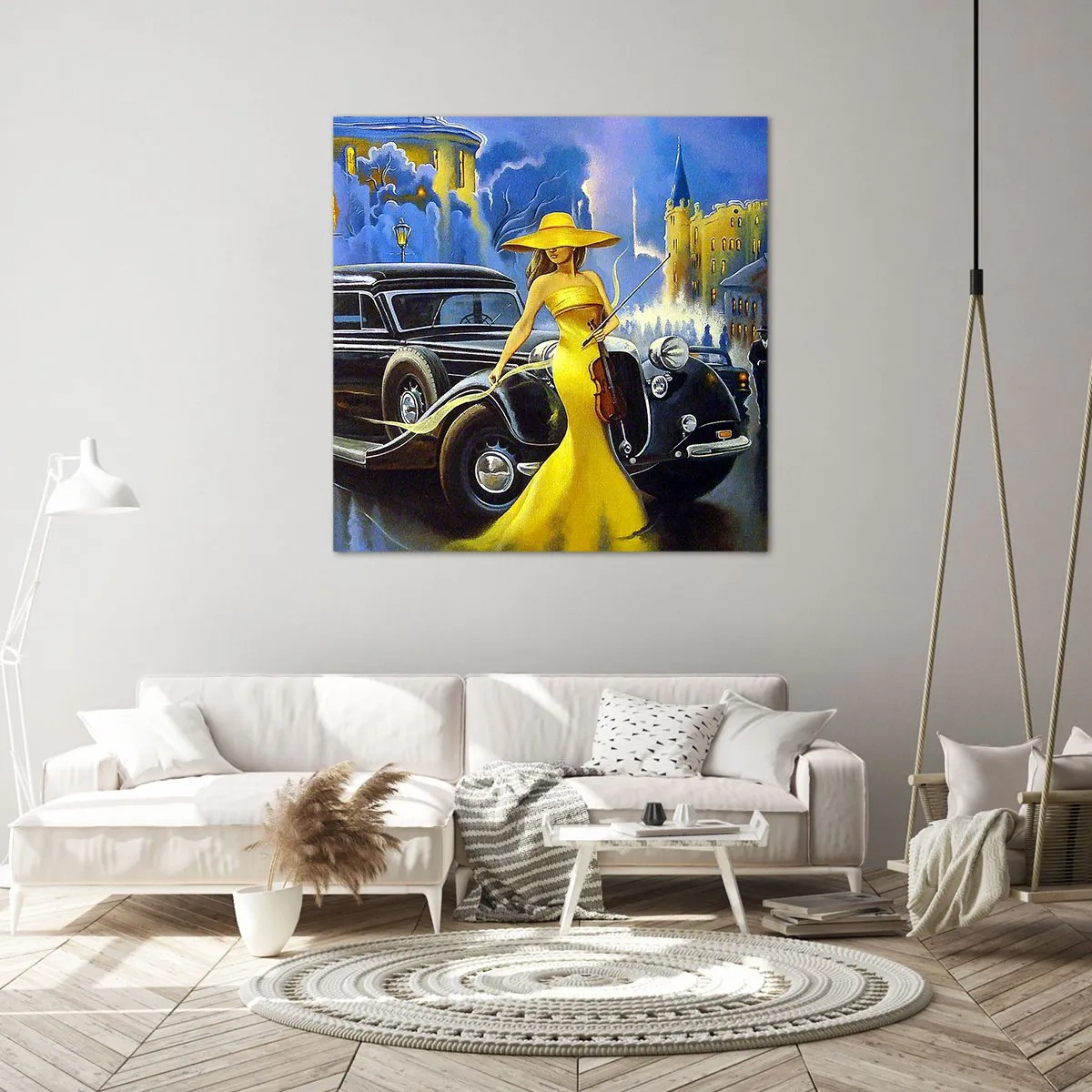 Impression sur toile - Image sur toile - Nocturne pour violon et amour - 40x40 cm