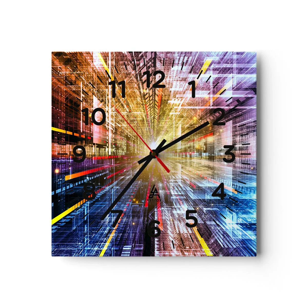 Horloge murale - Pendule murale - Couloir lumineux - 40x40 cm