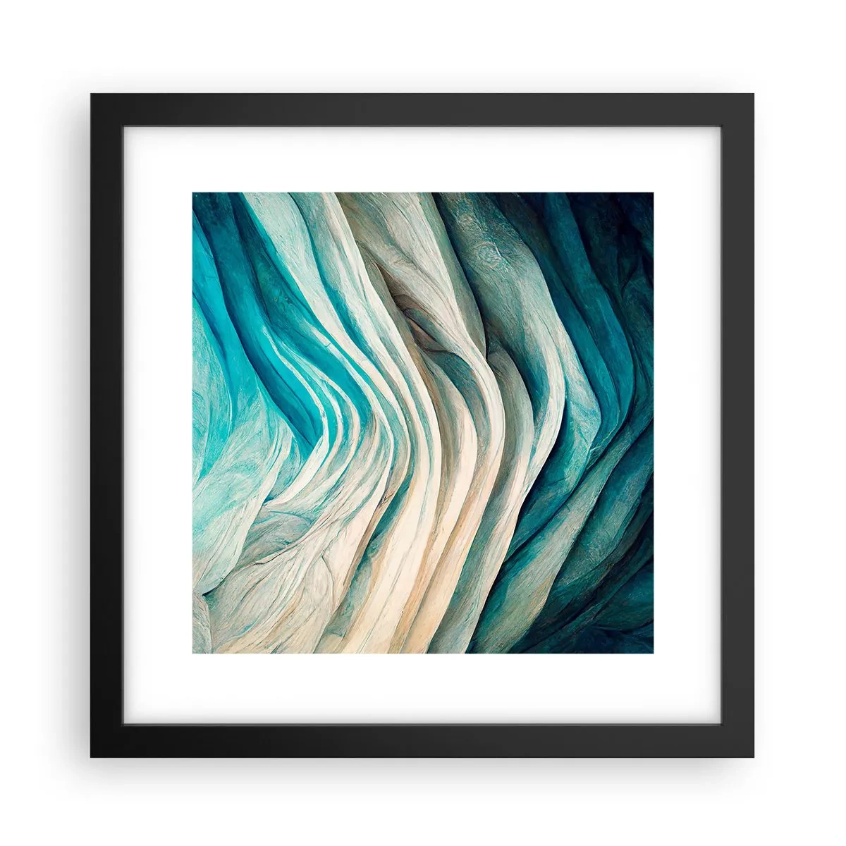 Affiche dans un cadre noir - Poster - Insatiabilité bleue - 30x30 cm