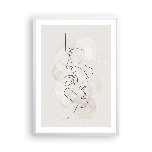 Affiche dans un cadre blanc - Poster - Emmêlé dans une étreinte - 50x70 cm