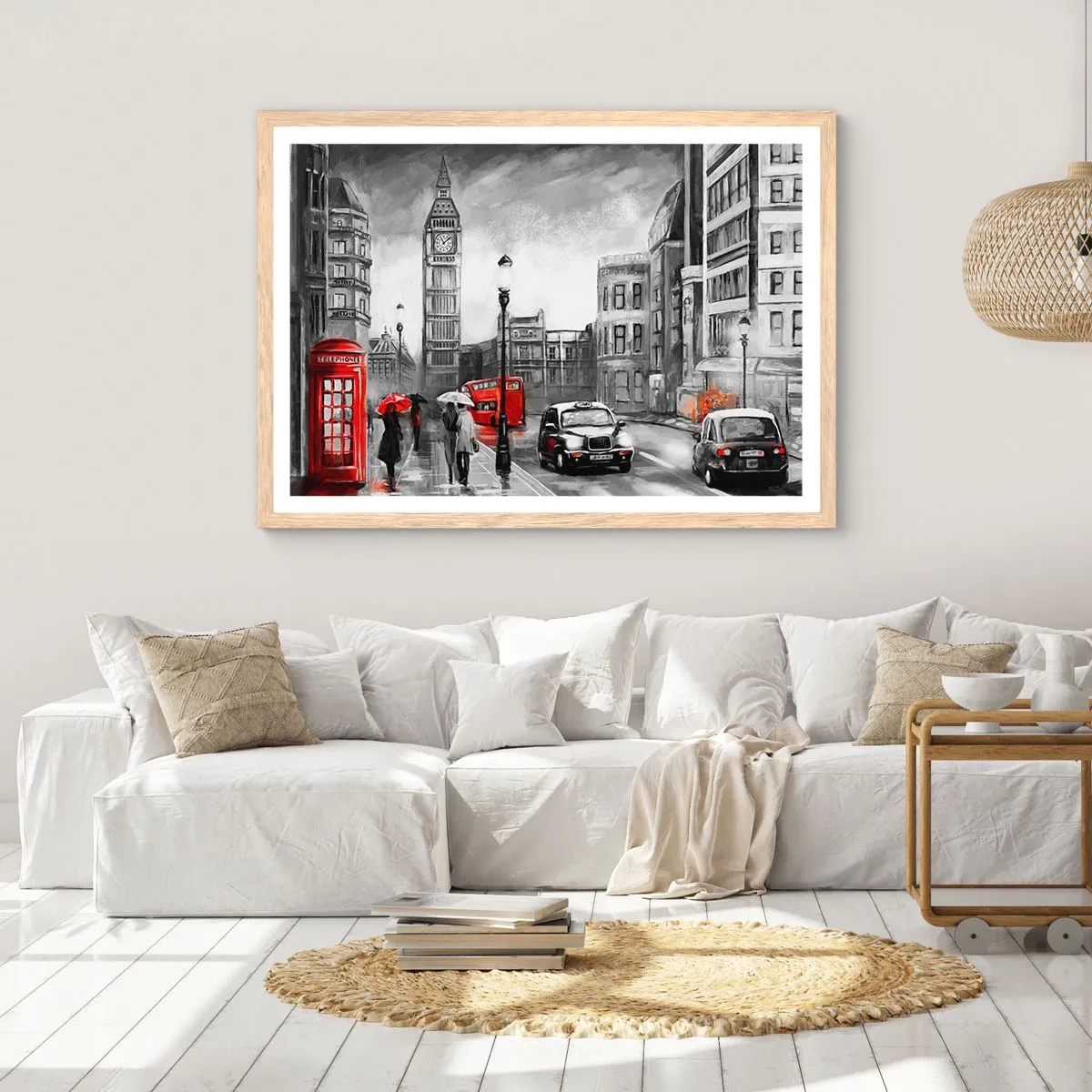 Affiche dans un chêne clair - Poster - Pas du tout une ville grise - 50x40 cm