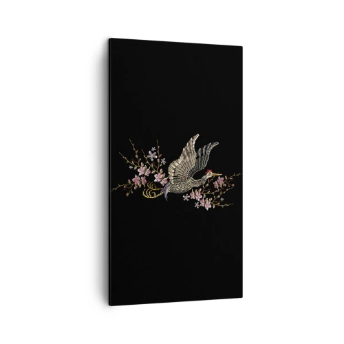 Impression sur toile - Image sur toile - Oiseau brodé exotique - 45x80 cm