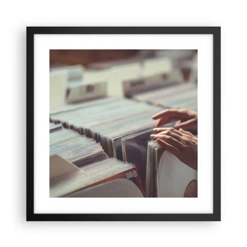 Affiche dans un cadre noir - Poster - A la recherche d'émotions - 40x40 cm