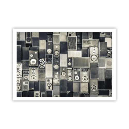 Affiche - Poster - Collection d'enceintes de style rétro - 100x70cm - Tout va bien - Décoration murale moderne pour le salon et la chambre ARTTOR