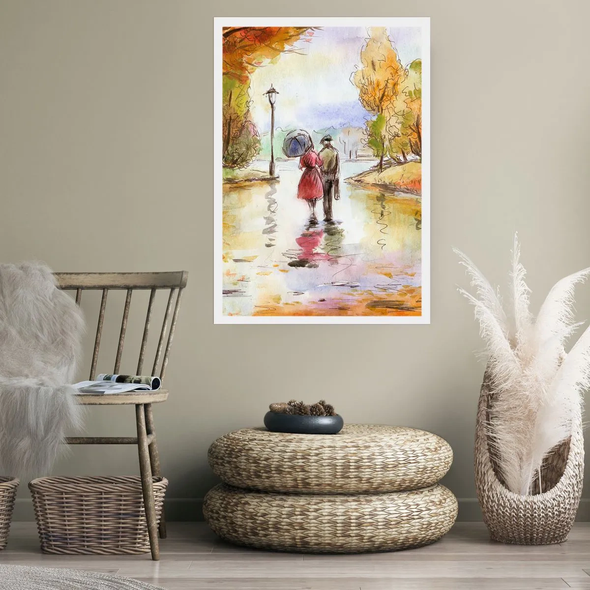 Affiche - Poster - Automne romantique dans le parc - 40x50 cm