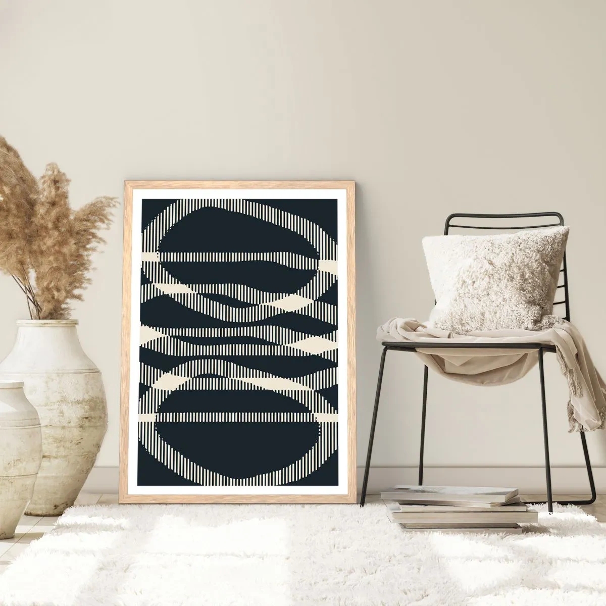 Affiche dans un chêne clair - Poster - Une tentative de briser l'obscurité - 30x40 cm