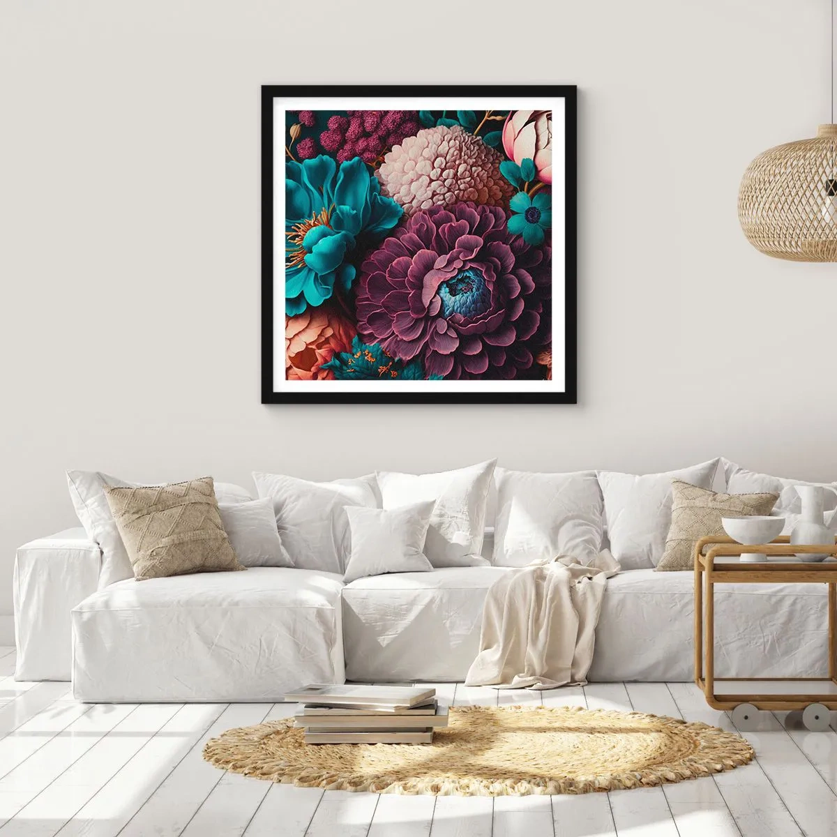 Affiche dans un cadre noir - Poster - La nature en abondance - 30x30 cm