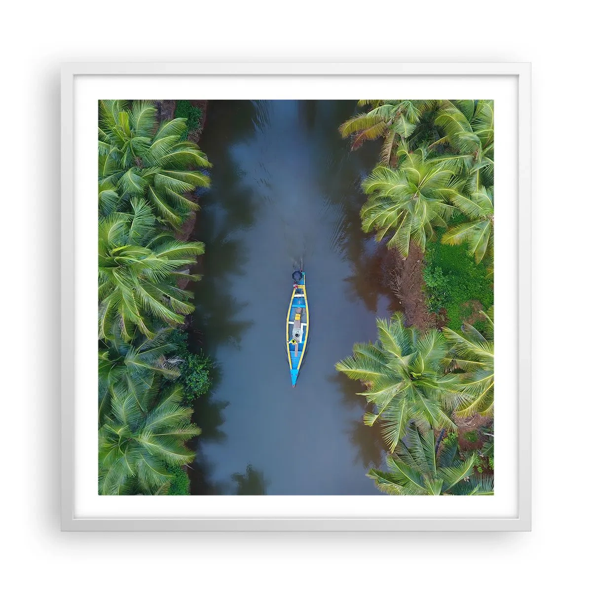 Affiche dans un cadre blanc - Poster - Sur un sentier tropical - 60x60 cm