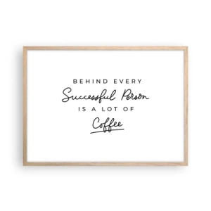 Affiche dans un chêne clair - Poster - Secret du succès - 70x50 cm