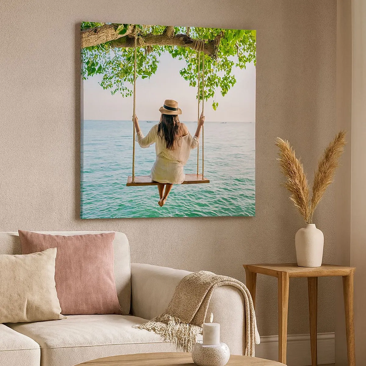 Impression sur toile - Image sur toile - La vie est belle - 30x30 cm