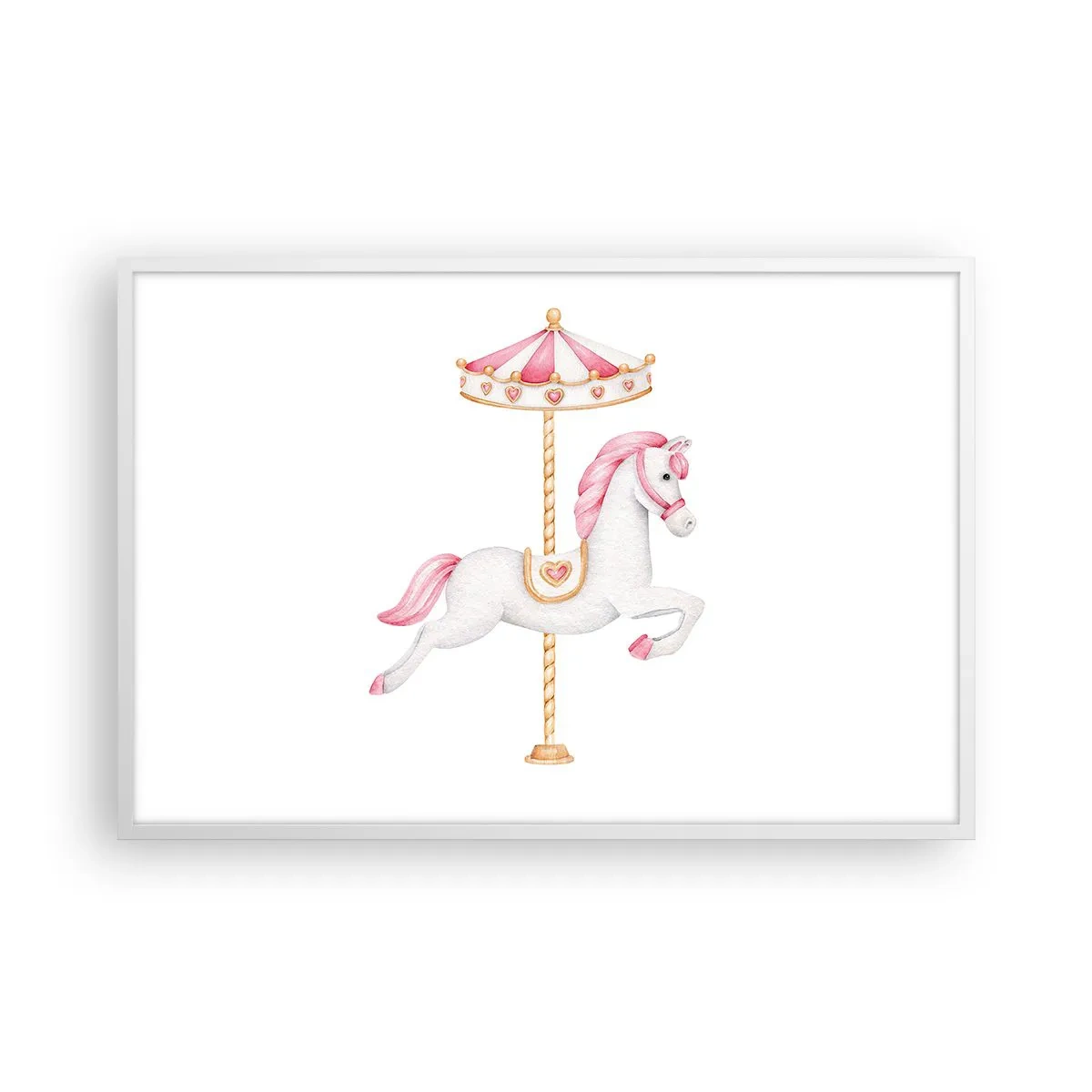 Affiche dans un cadre blanc - Poster - Les sabots en avant - 91x61 cm