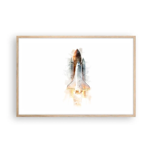 Affiche dans un chêne clair - Poster - Des explorateurs pour commencer - 91x61 cm