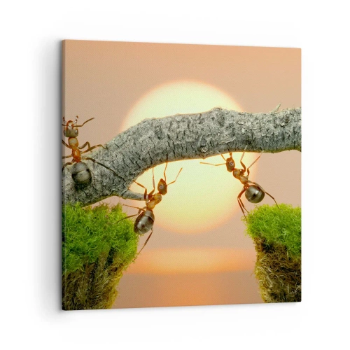 Impression sur toile - Image sur toile - La joie, travaille d'équipe - 50x50 cm