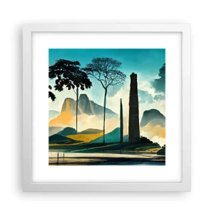 Affiche dans un cadre blanc - Poster - Toujours de plus en plus haut - 30x30 cm