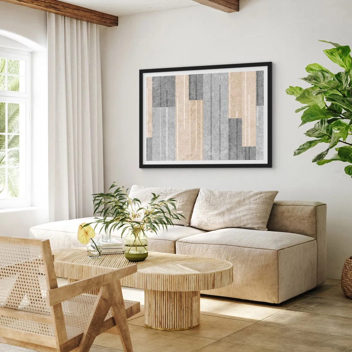 Affiche dans un cadre noir - Poster - Composition : se tenir droit - 50x40 cm