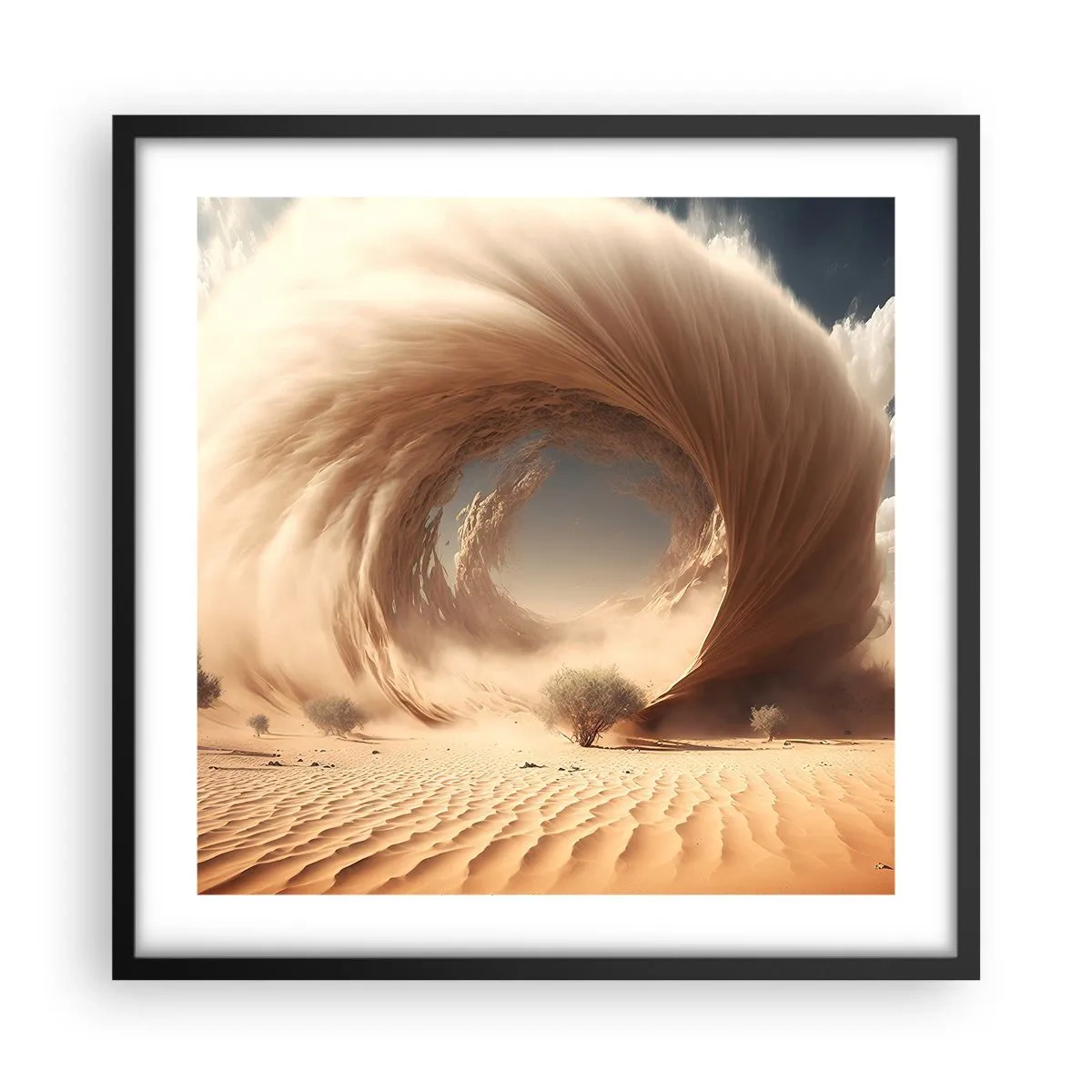 Affiche dans un cadre noir - Poster - Portail ouvert - 50x50 cm