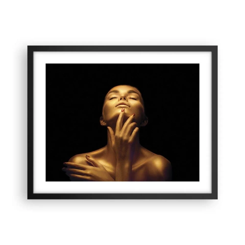 Affiche dans un cadre noir - Poster - Comme de la soie dorée - 50x40 cm
