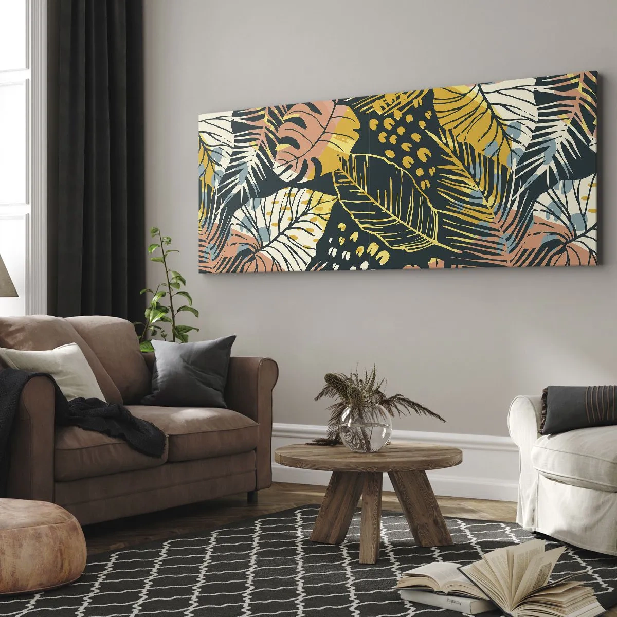 Impression sur toile - Image sur toile - Fantaisie feuillue - 100x40 cm