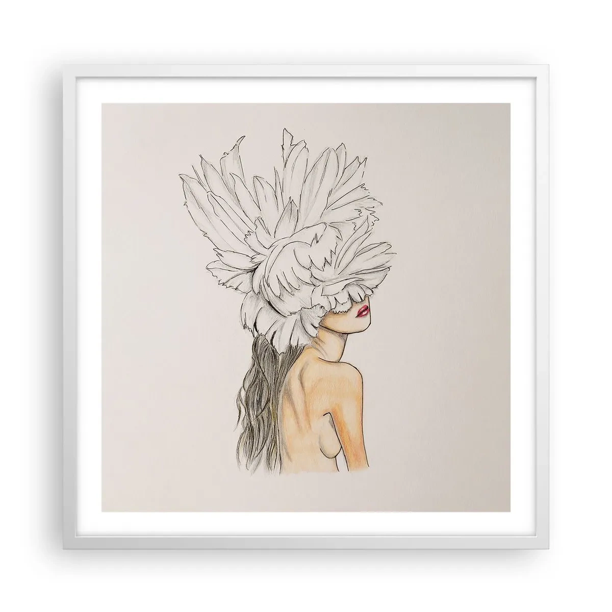 Affiche dans un cadre blanc - Poster - Beauté couronnée - 60x60 cm