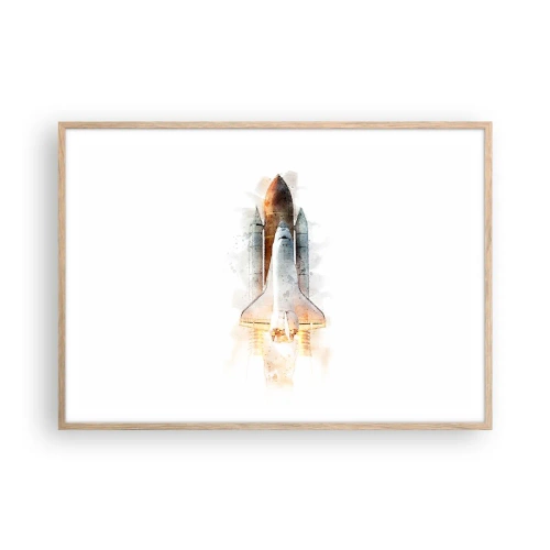 Affiche dans un chêne clair - Poster - Des explorateurs pour commencer - 100x70 cm