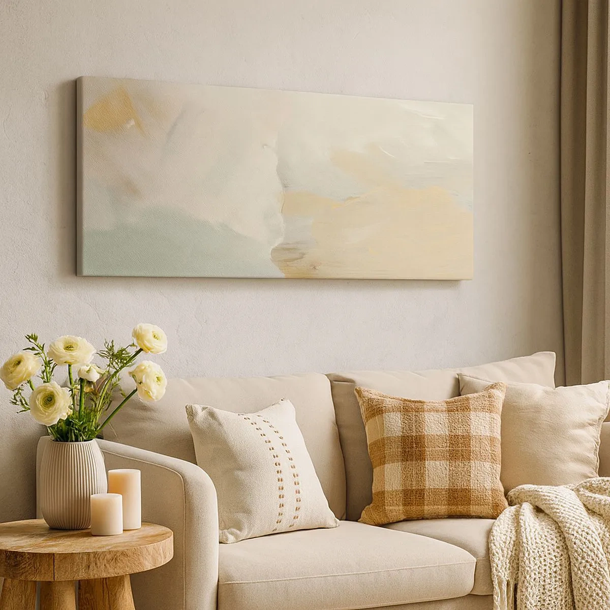 Impression sur toile - Image sur toile - Abstraction – le pays de la douceur - 100x40 cm