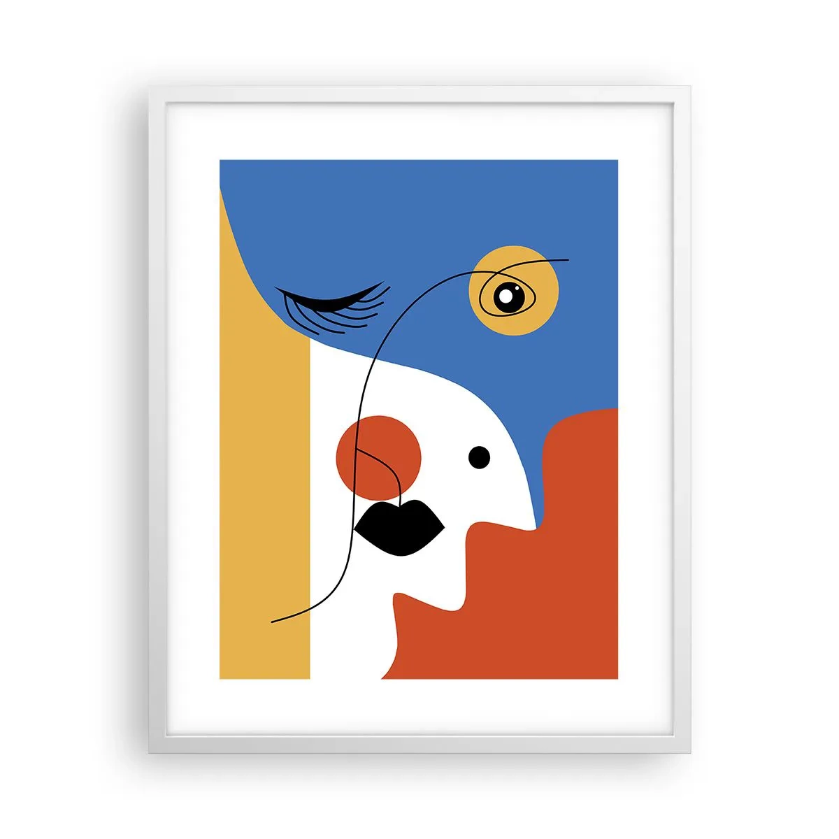 Affiche dans un cadre blanc - Poster - Portrait déconstruit - 40x50 cm